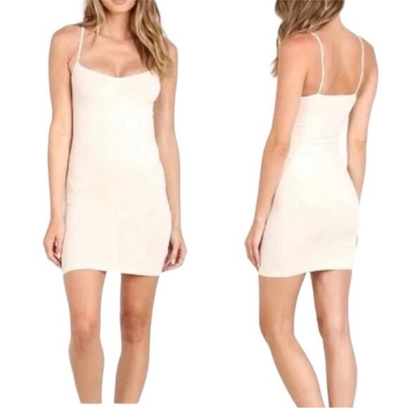 Free People Cream Seamless Bodycon Slip Sz M/L NWOT - Picture 8 of 10